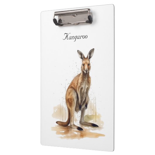 Outback Wanderer: Waterverf Kangaroo custom Klembord (Links)