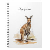 Outback Wanderer: Waterverf Kangaroo custom Notitieboek (Voorkant)