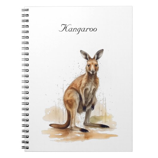 Outback Wanderer: Waterverf Kangaroo custom Notitieboek (Voorkant)