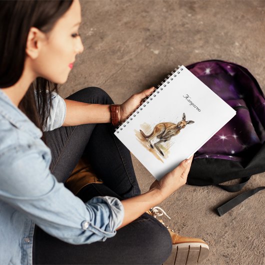 Outback Wanderer: Waterverf Kangaroo custom Notitieboek