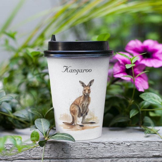 Outback Wanderer: Waterverf Kangaroo custom Papieren Bekers