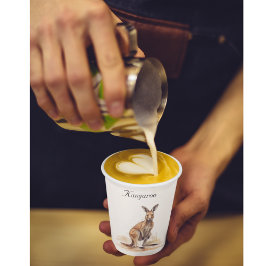 Outback Wanderer: Waterverf Kangaroo custom Papieren Bekers