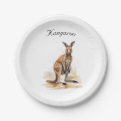Outback Wanderer: Waterverf Kangaroo custom Papieren Bordje