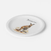 Outback Wanderer: Waterverf Kangaroo custom Papieren Bordje (Gekanteld)