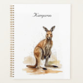 Outback Wanderer: Waterverf Kangaroo custom Planner (Voorkant)