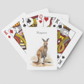 Outback Wanderer: Waterverf Kangaroo custom Pokerkaarten (Achterkant)