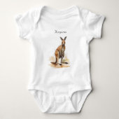 Outback Wanderer: Waterverf Kangaroo custom Romper (Voorkant)