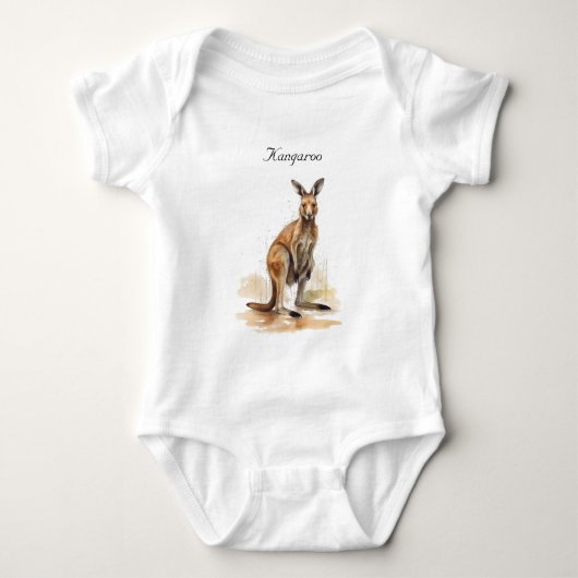 Outback Wanderer: Waterverf Kangaroo custom Romper (Voorkant)