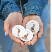 Outback Wanderer: Waterverf Kangaroo custom Ronde Button 3,2 Cm