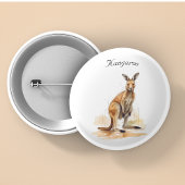 Outback Wanderer: Waterverf Kangaroo custom Ronde Button 3,2 Cm