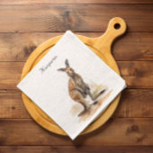 Outback Wanderer: Waterverf Kangaroo custom Servet