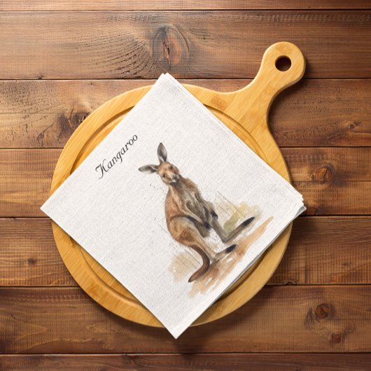 Outback Wanderer: Waterverf Kangaroo custom Servet
