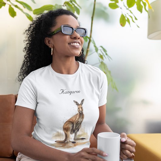 Outback Wanderer: Waterverf Kangaroo custom T-shirt