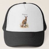 Outback Wanderer: Waterverf Kangaroo custom Trucker Pet (Voorkant)