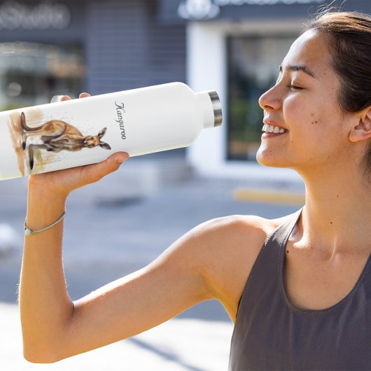 Outback Wanderer: Waterverf Kangaroo custom Waterfles