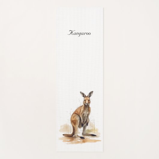 Outback Wanderer: Waterverf Kangaroo custom Yogamat (Voorkant)