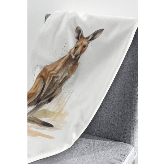 Outback Wanderer, Waterverf Kangaroo Fleece Deken