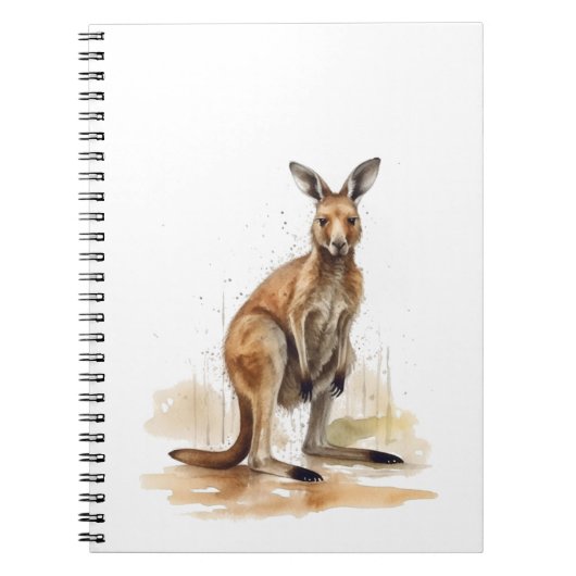 Outback Wanderer: Waterverf Kangaroo Notitieboek (Voorkant)