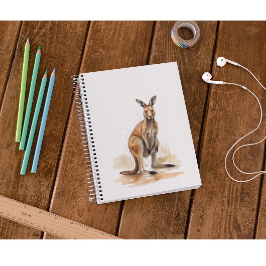 Outback Wanderer: Waterverf Kangaroo Notitieboek