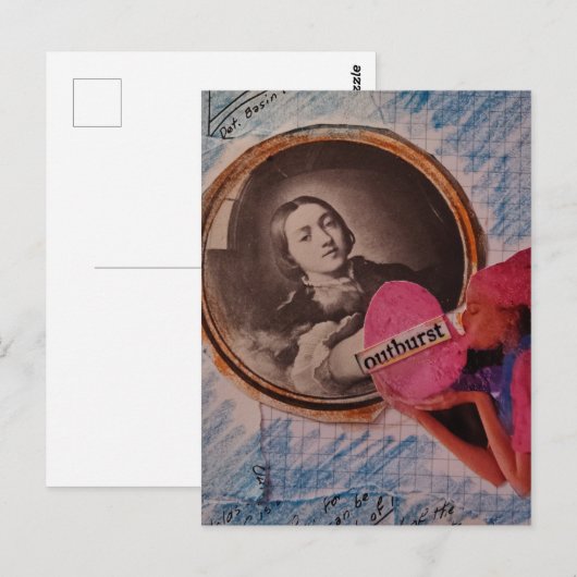 Outburst Messy Mixed Media Collage Briefkaart (Voorkant / Achterkant)