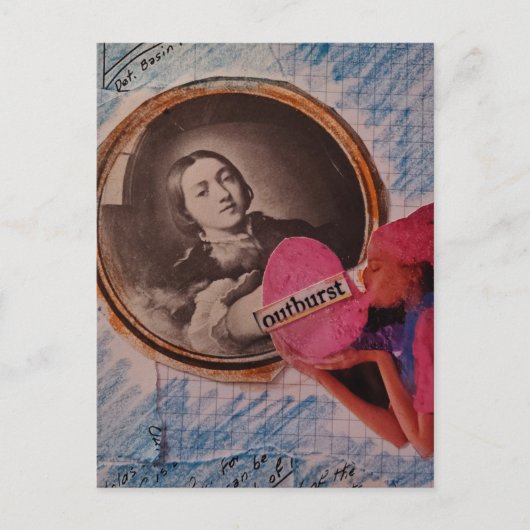 Outburst Messy Mixed Media Collage Briefkaart (Voorkant)
