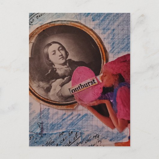 Outburst Mixed Media Collage Briefkaart (Voorkant)