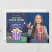 Outdoor Achtertuin Film Nacht Verjaardag Foto Kaart (Voorkant)