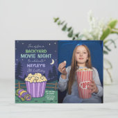 Outdoor Achtertuin Film Nacht Verjaardag Foto Kaart (Staand voorkant)