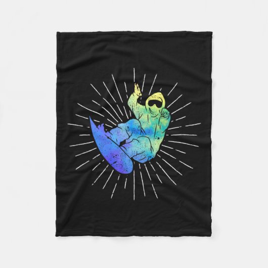 Outdoor activiteit snowboarder winter snowboard Pr Fleece Deken (Voorkant)