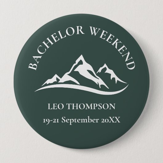 Outdoor Adventure Mountain Bachelor Weekend Ronde Button 4,0 Cm (Voorkant)