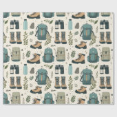 Outdoor Adventure Pattern Hiking Boots Backpacks Cadeaupapier (Vlak)