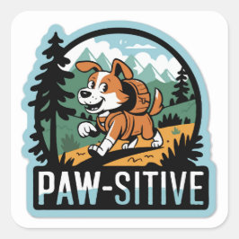Outdoor Adventure 'Paw-sensitive' Vibes Dog Vierkante Sticker