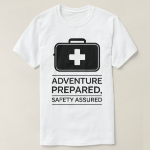 Outdoor Adventure Safety First Aid Kit ontwerp T-shirt