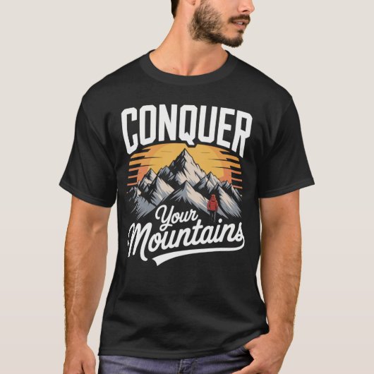 Outdoor Adventure T-Shirt – Motivation & Berge (Voorkant)