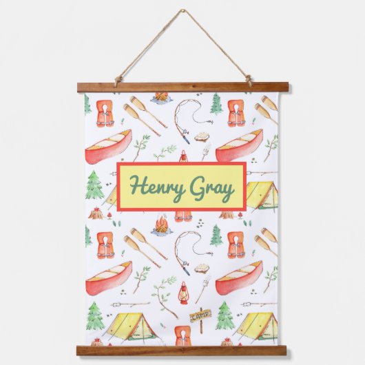 Outdoor Adventure Waterverf Hangend Wandkleed (Voorkant)