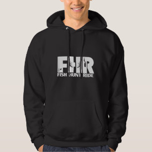 Outdoor Adventurer Fish Hunt Ride Collectie Wit Hoodie