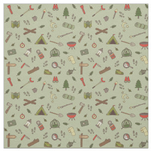 Outdoor Adventures Camping Campfire Illustraties Stof
