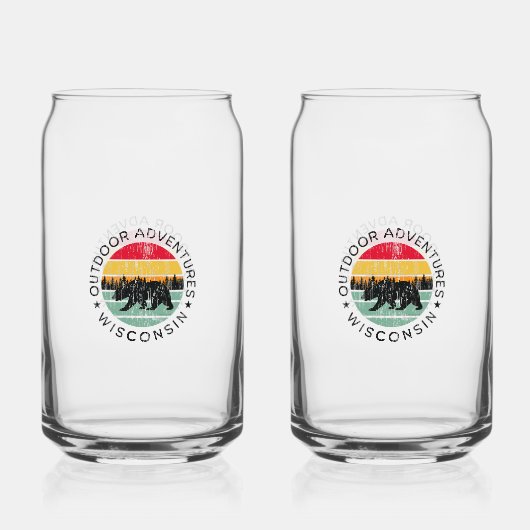 Outdoor Adventures Wisconsin Blikvorm Glas (Voorkant)