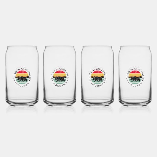 Outdoor Adventures Wisconsin Blikvorm Glas (Achterkant)