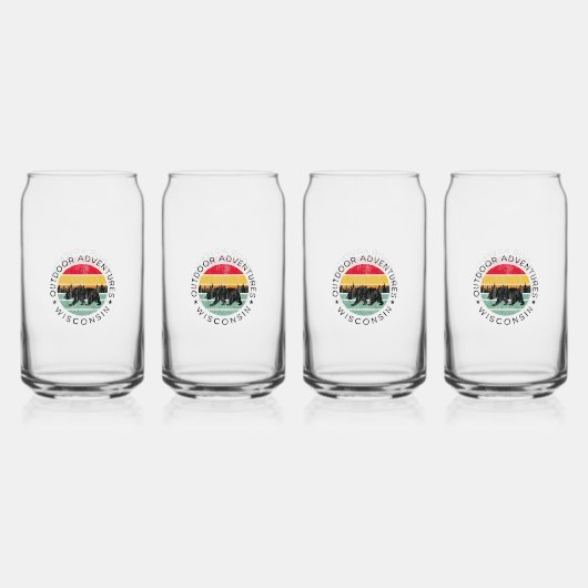 Outdoor Adventures Wisconsin Blikvorm Glas (Voorkant)