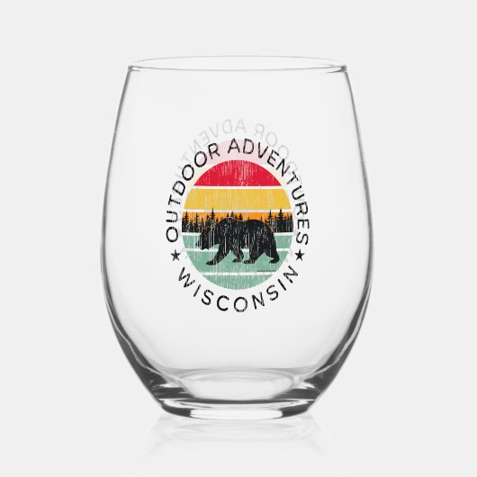 Outdoor Adventures Wisconsin Wijnglas Zonder Voet (Voorkant)