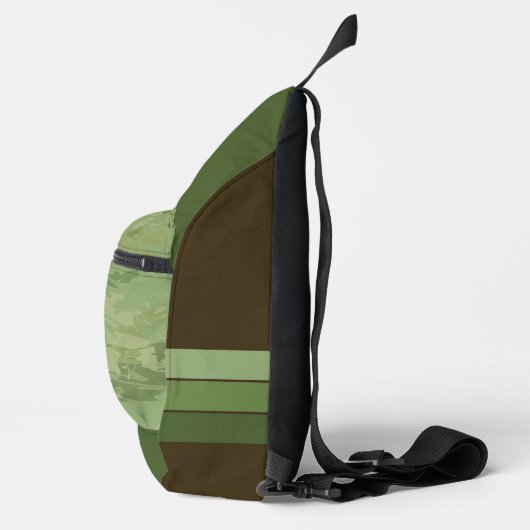 Outdoor Avonturier Groen & Bruin Wandelen Crossbod Sling Bag (Rechts)