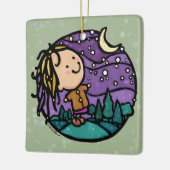 Outdoor Avontuur Wandelen Meisje Keramisch Ornament (Links)