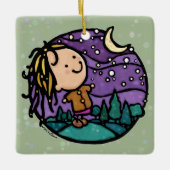 Outdoor Avontuur Wandelen Meisje Keramisch Ornament (Voorkant)