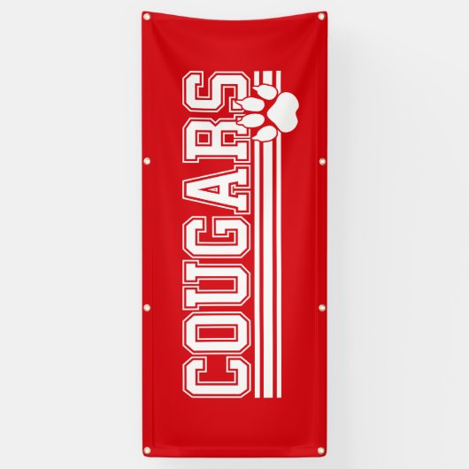 Outdoor Banner-Cougars Paw Spandoek (Verticaal)