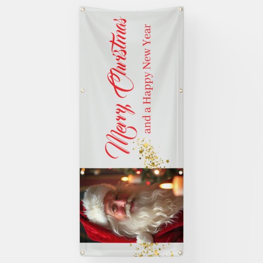 Outdoor Banner Santa Vrolijk Kerstfeest (Verticaal)
