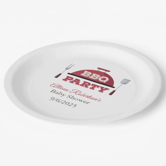 Outdoor BBQ Baby shower Papier Bord (Gekanteld)