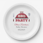 Outdoor BBQ Baby shower Papier Bord (Voorkant)