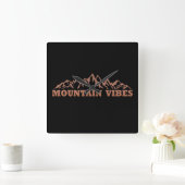 Outdoor berg vibes avontuur vierkante klok (Huis)