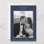 Outdoor Bergen Pijnboom Marine Blauw Bruiloft Kaart (Achterkant)